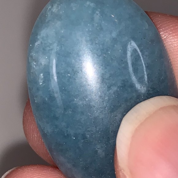 Oval Quartz Cabochon, Blue Dyed - Picture 7 of 7